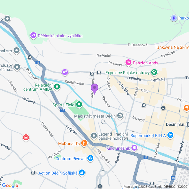 Obrázek mapy, kde se nachází škola